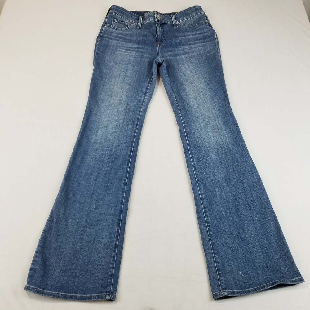 Chico's Jeans Womens 2 Blue So Slimming Girlfriend Flare Medium Wash Denim